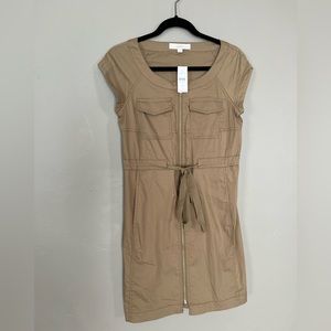 Ann Taylor LOFT XS Safari / Military Zip Front Dress